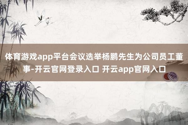 体育游戏app平台会议选举杨鹏先生为公司员工董事-开云官网登录入口 开云app官网入口