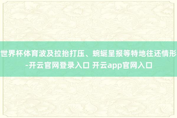 世界杯体育波及拉抬打压、蜿蜒呈报等特地往还情形-开云官网登录入口 开云app官网入口