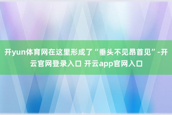 开yun体育网在这里形成了“垂头不见昂首见”-开云官网登录入口 开云app官网入口