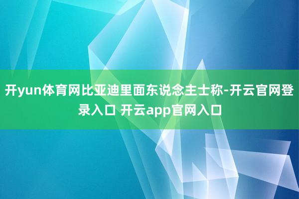 开yun体育网比亚迪里面东说念主士称-开云官网登录入口 开云app官网入口