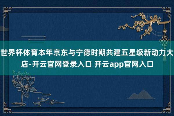 世界杯体育本年京东与宁德时期共建五星级新动力大店-开云官网登录入口 开云app官网入口