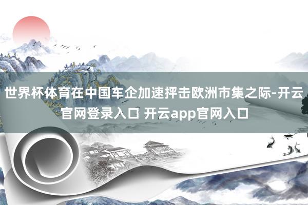 世界杯体育在中国车企加速抨击欧洲市集之际-开云官网登录入口 开云app官网入口