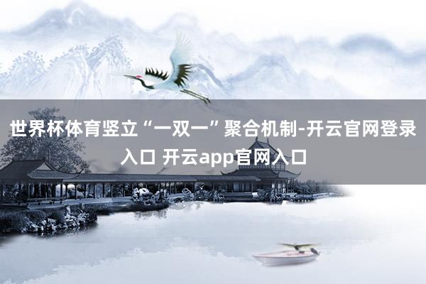 世界杯体育竖立“一双一”聚合机制-开云官网登录入口 开云app官网入口
