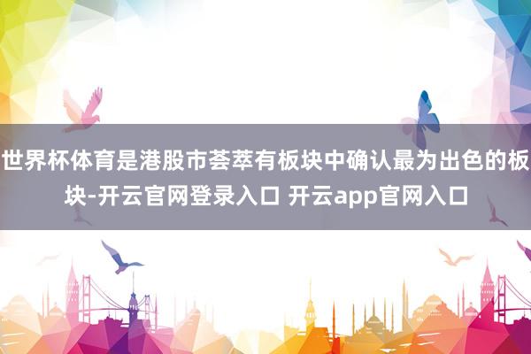 世界杯体育是港股市荟萃有板块中确认最为出色的板块-开云官网登录入口 开云app官网入口