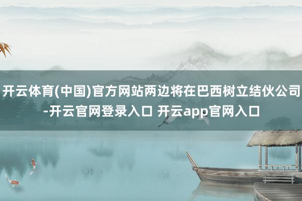开云体育(中国)官方网站两边将在巴西树立结伙公司-开云官网登录入口 开云app官网入口
