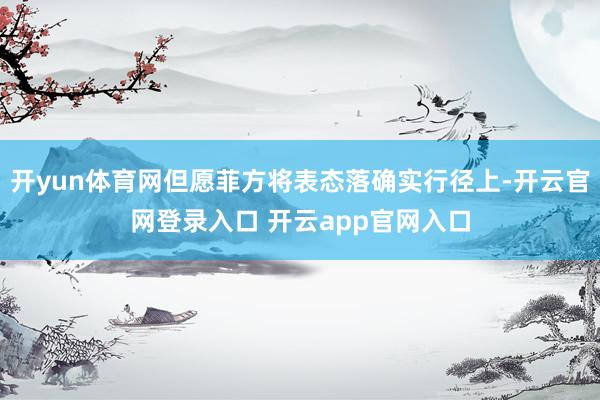 开yun体育网但愿菲方将表态落确实行径上-开云官网登录入口 开云app官网入口